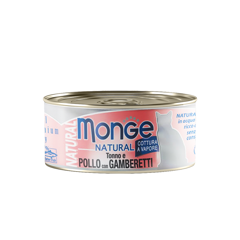 Monge Cat Natural Yellowfin Tuna & Chicken with Shrimps 80g