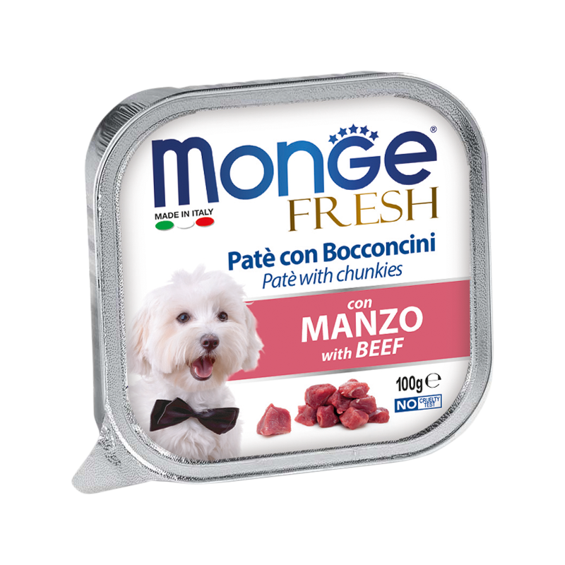 Monge Dog Fresh - Beef Pate with Chunkies 100g