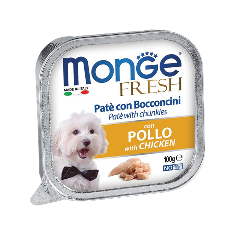 Monge Dog Fresh Chicken Pate with Chunkies 100g