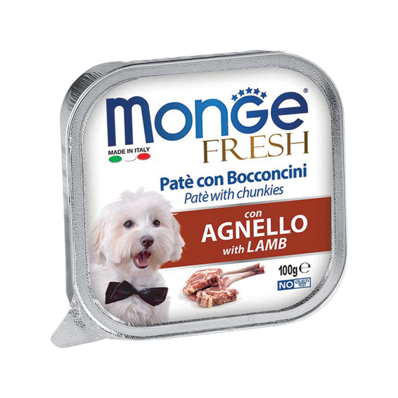Monge Dog Fresh Lamb Pate with Chunkies 100g
