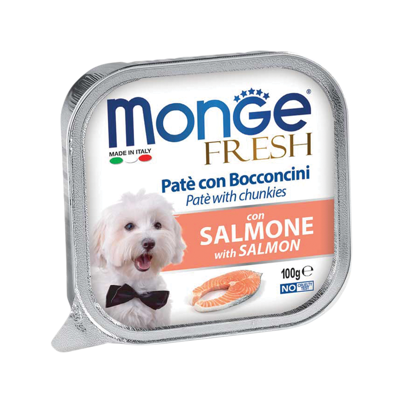 Monge Dog Fresh Salmon Pate with Chunkies 100g