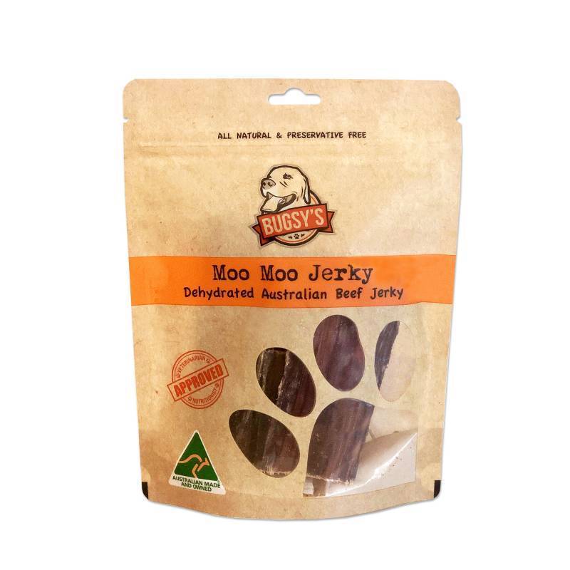 Bugsy's Dog Dehydrated Moo Moo Jerky Australian Beef Jerky 70g