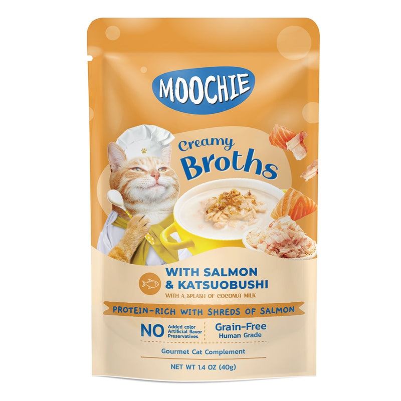Moochie Cat Creamy Broths Salmon & Katsuobushi 40g