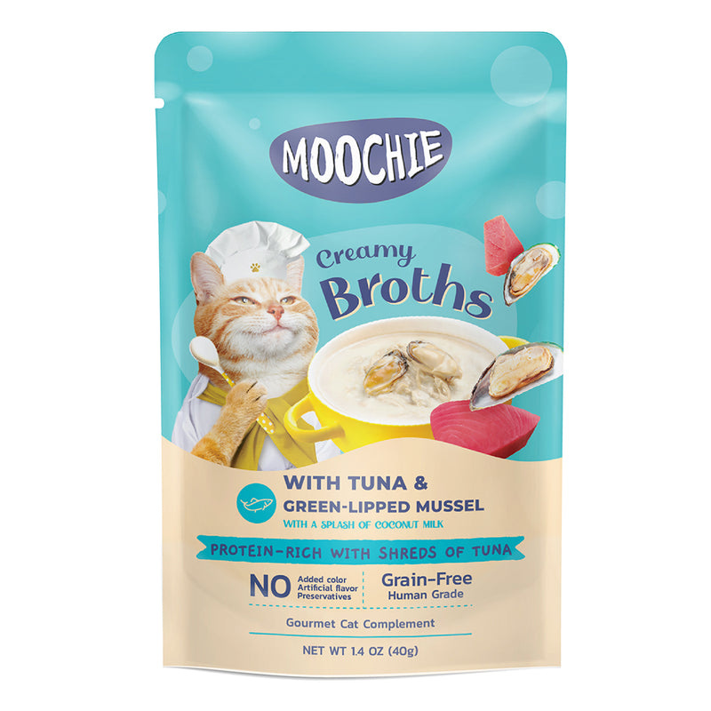 Moochie Cat Creamy Broths Tuna & Green-Lipped Mussel 40g