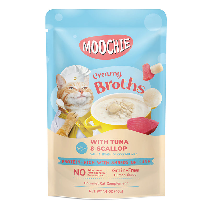 Moochie Cat Creamy Broths Tuna & Scallop 40g