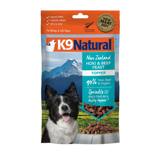 K9 Natural Dog Freeze Dried Topper Hoki & Beef Feast 100g