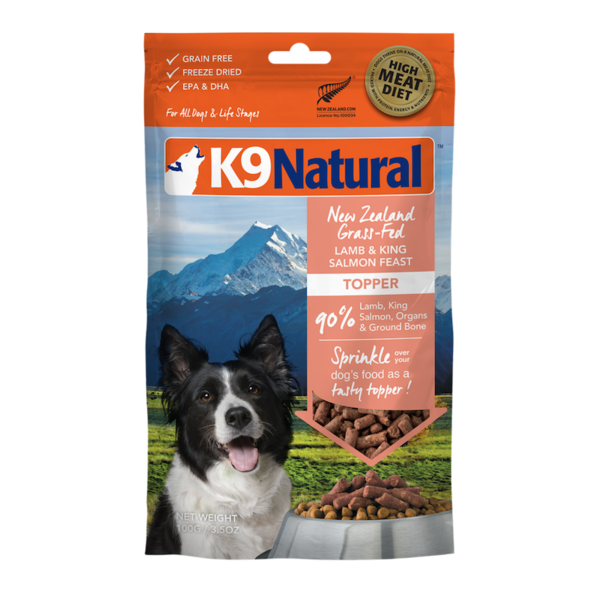 K9 Natural Dog Freeze Dried Topper Lamb & King Salmon Feast 100g