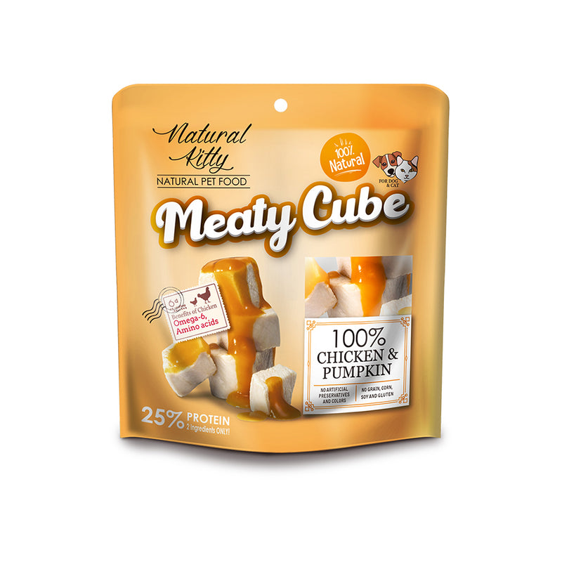 Natural Kitty Meaty Cubes 100% Chicken & Pumpkin 60g