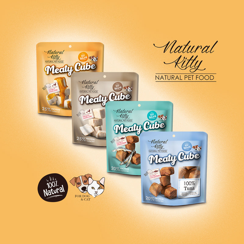 Natural Kitty Meaty Cubes 100% Tuna & Anchovy 60g