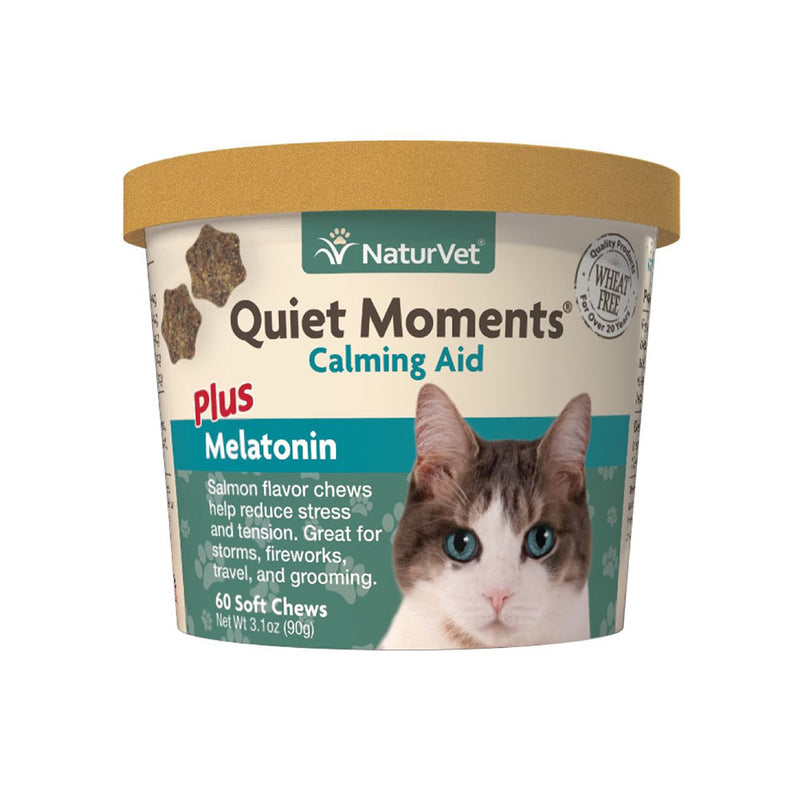 Naturvet Cat Quiet Moments Calming Aid Plus Melatonin 60cts