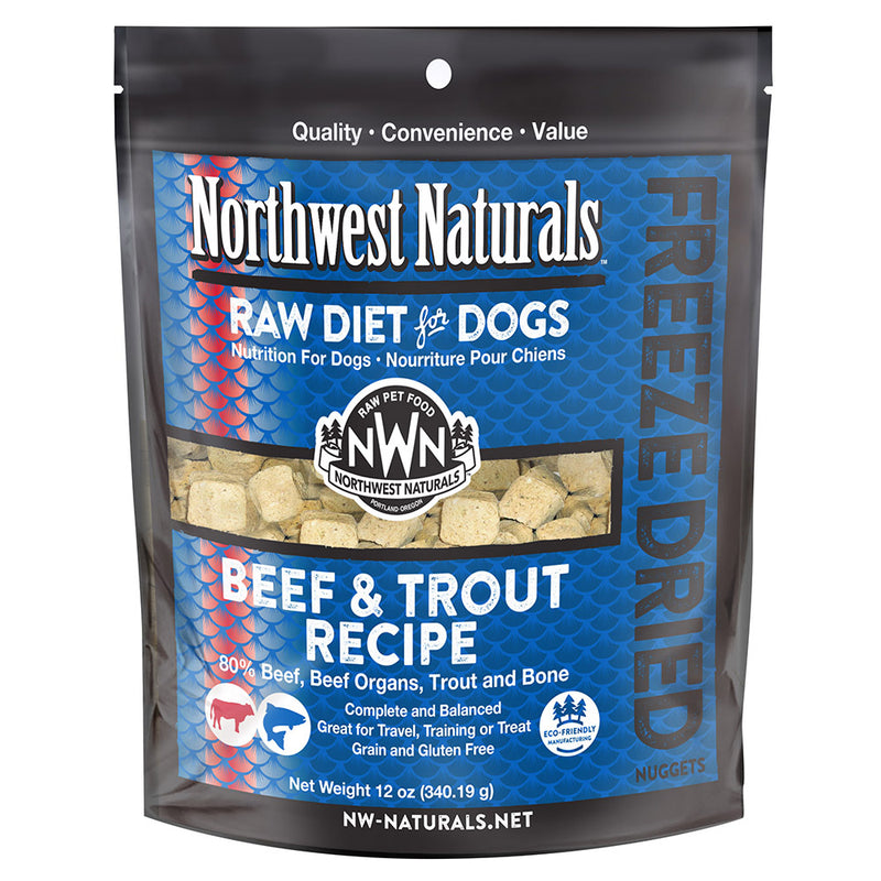 Northwest Naturals Dog Beef & Trout Freeze-Dried Nuggets 12oz