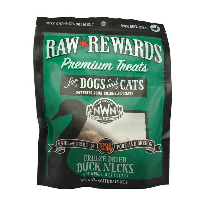 Northwest Naturals Dogs & Cats Raw Rewards Duck Necks Premium Treats 5oz