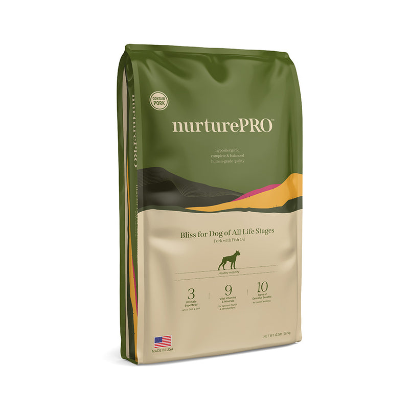 Nurture Pro Dog Bliss Pork with Fish Oil All Life Stages 12.5lb