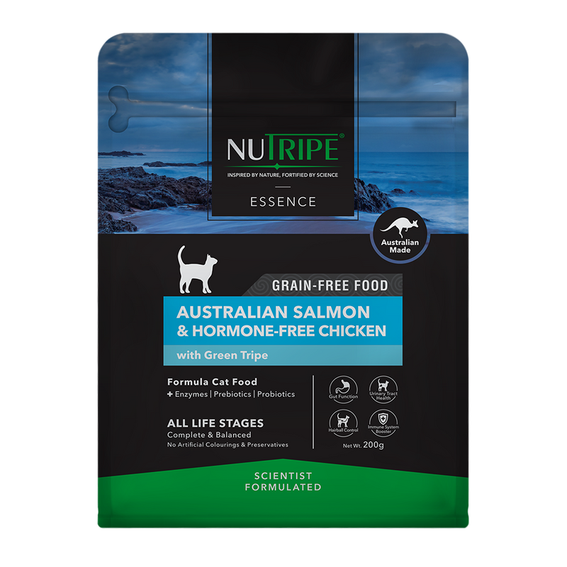 Nutripe Cat Essence Australian Salmon & Hormone-Free Chicken with Green Tripe 200g