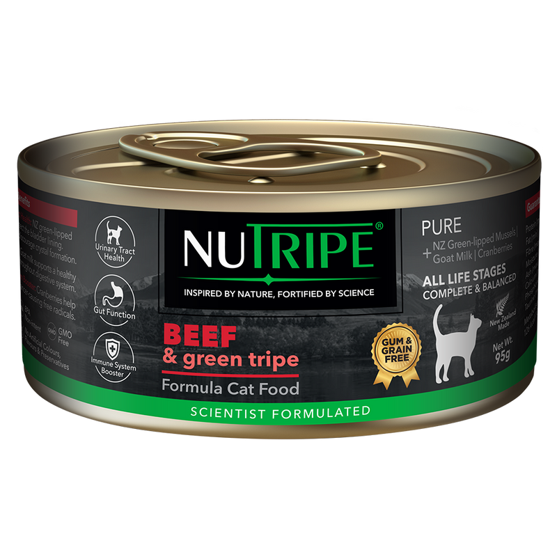 Nutripe Cat Gum & Grain Free Pure Beef & Green Tripe 95g
