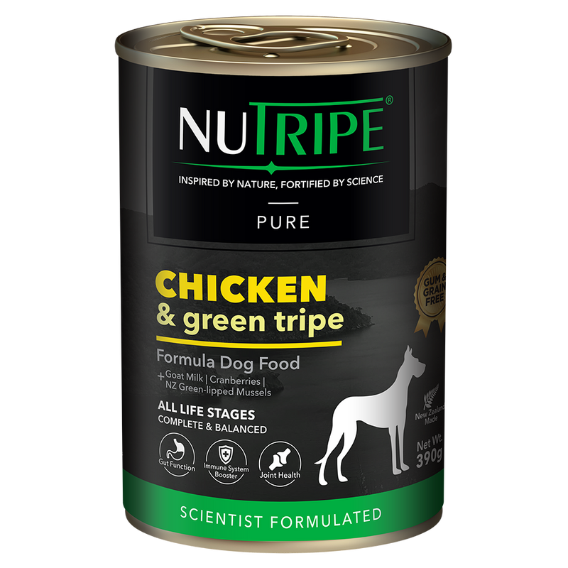 Nutripe Dog Gum & Grain Free Pure Chicken & Green Tripe 390g