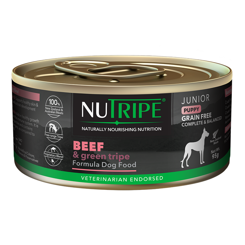 Nutripe Dog Puppy Junior Beef & Green Tripe 95g