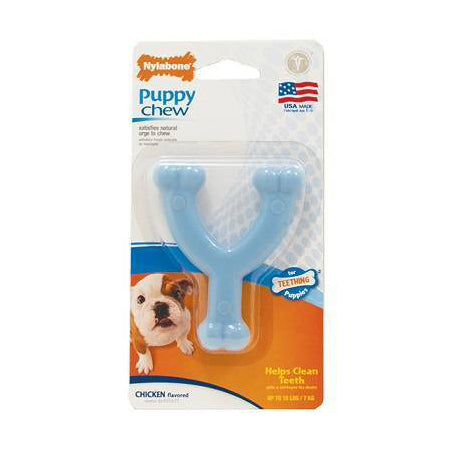 Nylabone Puppy Chew Wishbone Chew Toy - Blue (NBW301P)