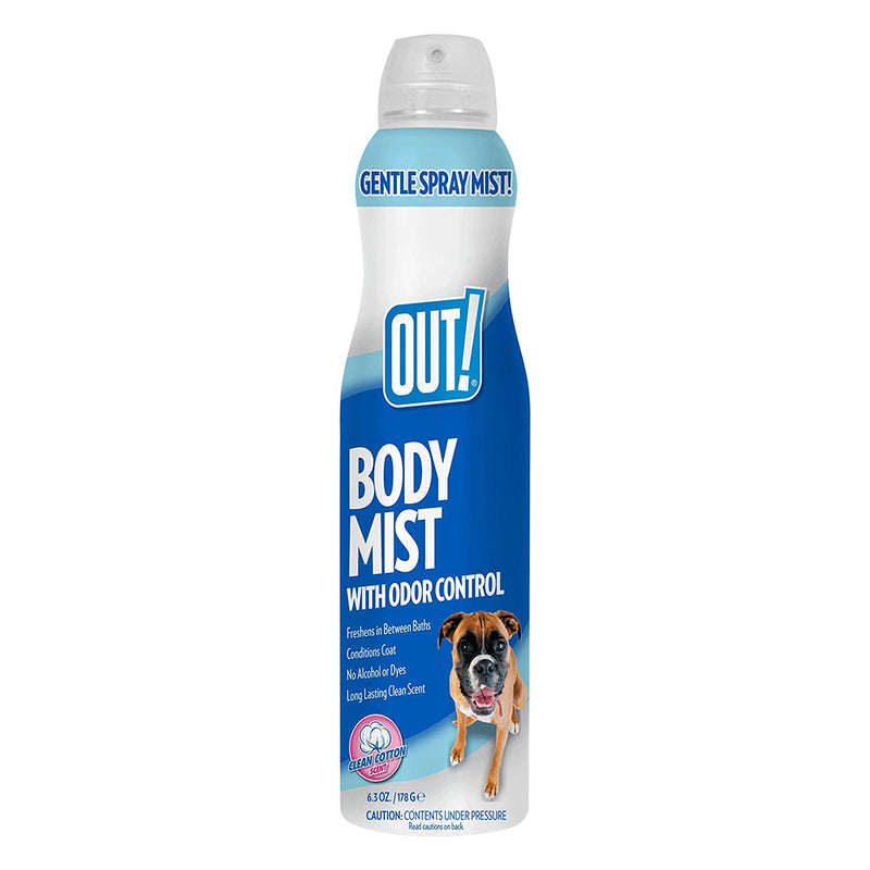 OUT! Dog Body Mist Clean Cotton Scent 186ml