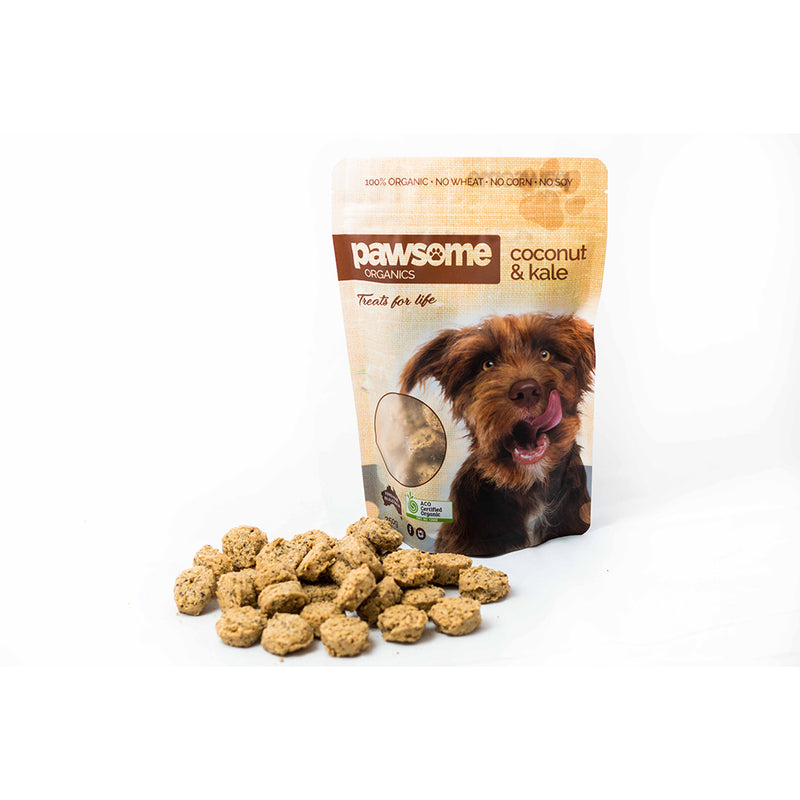 Pawsome Organics Dog Treats Coconut & Kale 200g