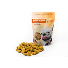 Pawsome Organics Dog Treats Pumpkin Turmeric 200g