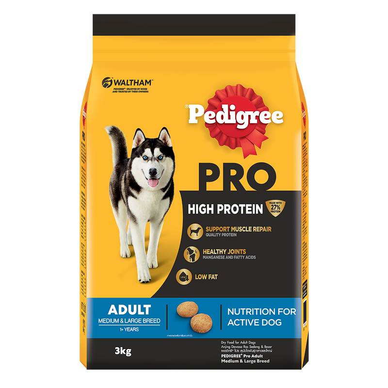 Pedigree Dog Pro High Protein Adult Medium & Large Breed 3kg