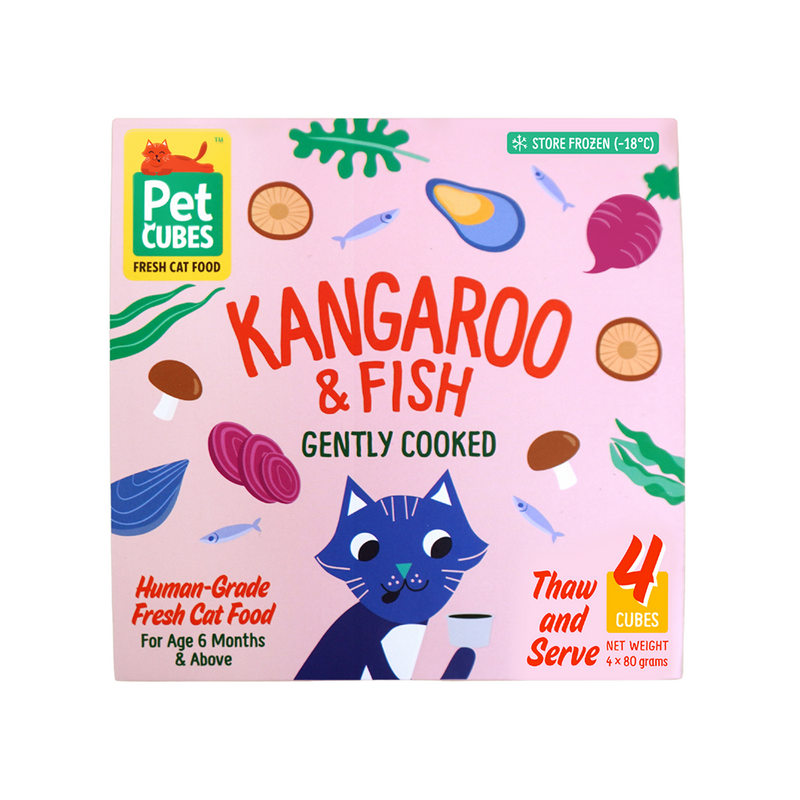 *FROZEN* PetCubes Cat Gently Cooked Kangaroo & Fish 320g