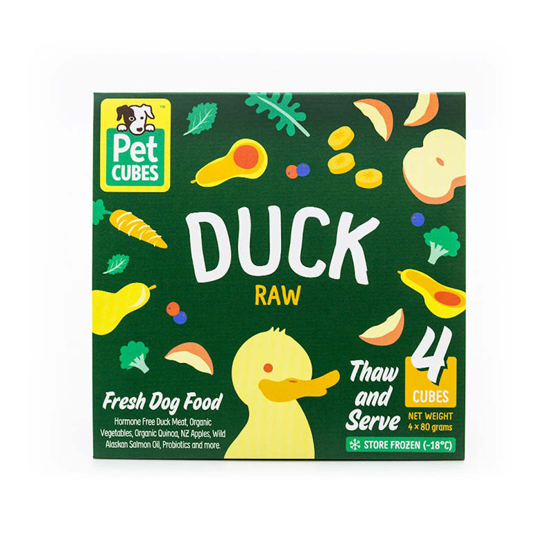 *FROZEN* PetCubes Dog Raw Duck 2.25kg (7 x 320g)