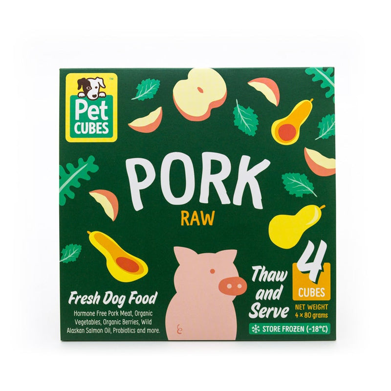 *FROZEN* PetCubes Dog Raw Pork 2.25kg (7 x 320g)