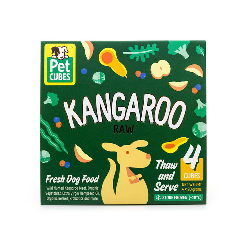 *FROZEN* PetCubes Dog Raw Premium Kangaroo 2.25kg (7 x 320g)