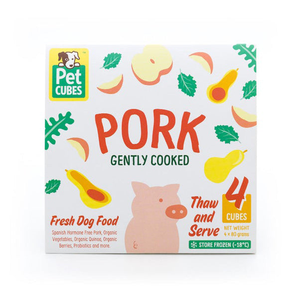 *FROZEN* PetCubes Dog Gently Cooked Pork 2.25kg (7 x 320g)