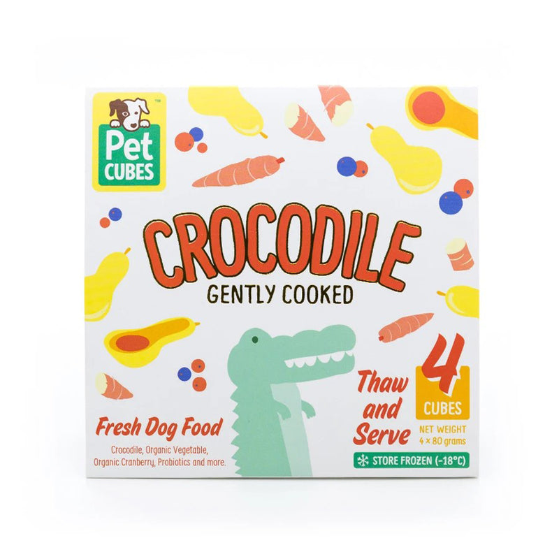 *FROZEN* PetCubes Dog Frozen Gently Cooked Premium Crocodile 320g