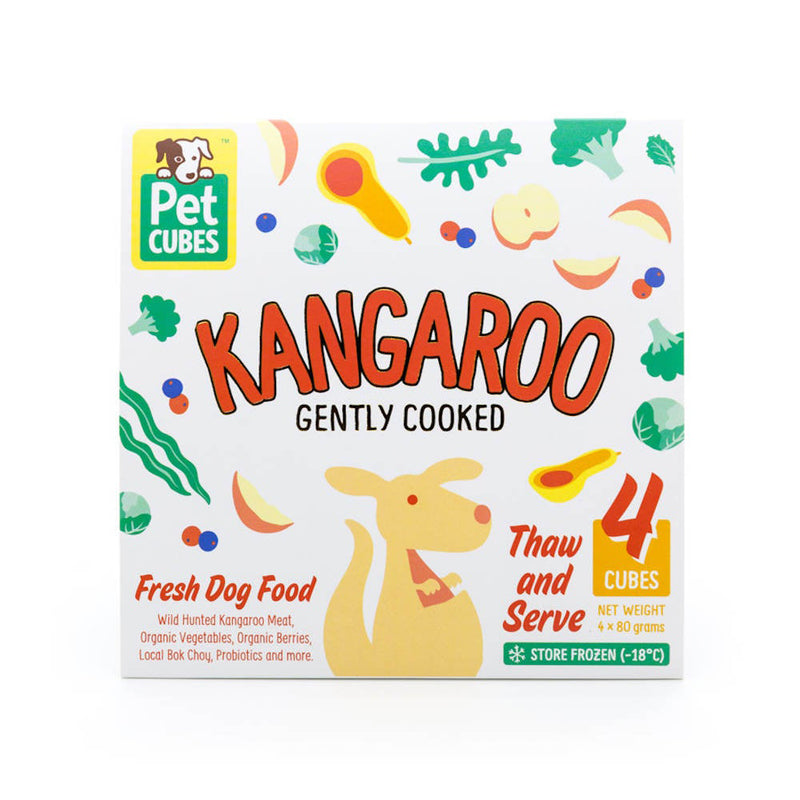 *FROZEN* PetCubes Dog Gently Cooked Premium Kangaroo 2.25kg (7 x 320g)