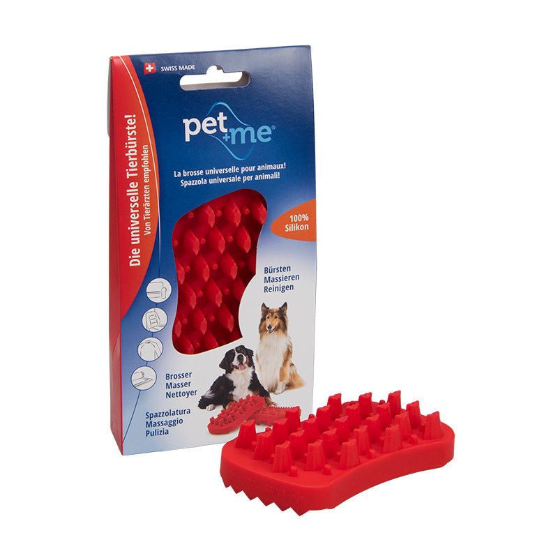 Pet+Me Firm Silicone Red Brush