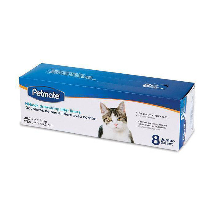 Petmate Hi Back Drawstring Litter Liners Jumbo 8pcs