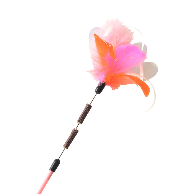 Petz Route Cat Toy Rustling Sounds Stick Toy with Silvervine Pink