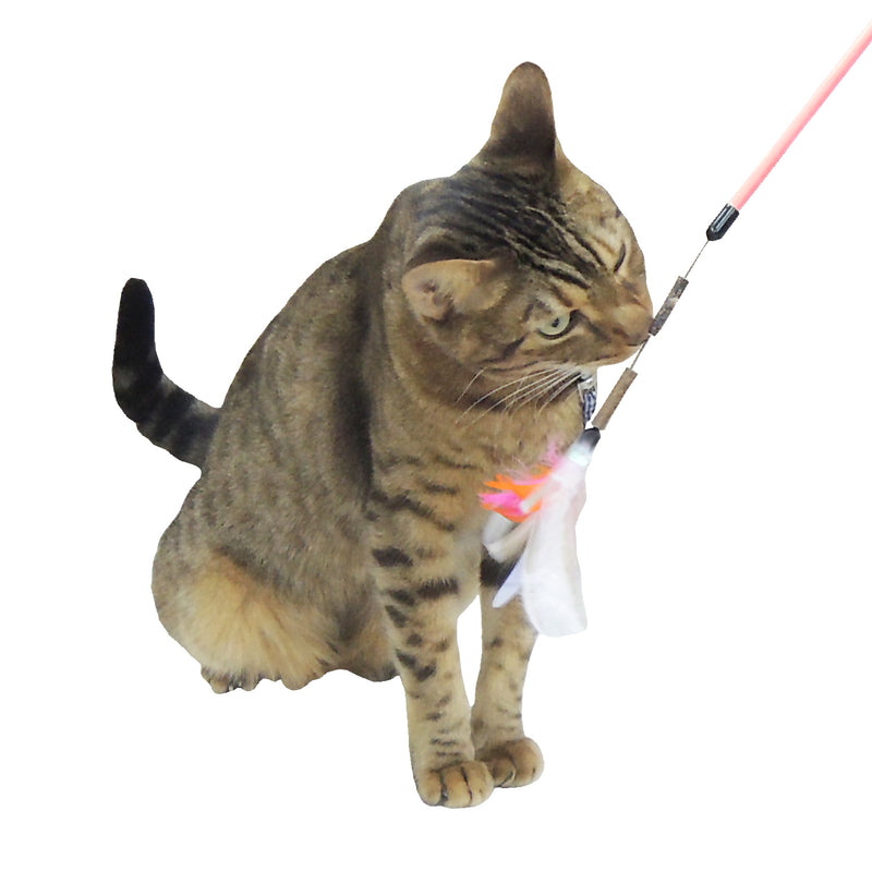 Petz Route Cat Toy Rustling Sounds Stick Toy with Silvervine Pink