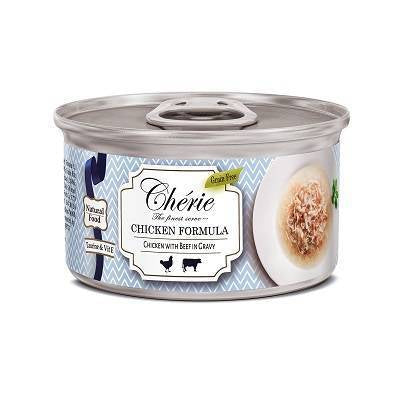 Cherie Cat Grain-Free Shredded Chicken with Beef Entrees in Gravy 80g