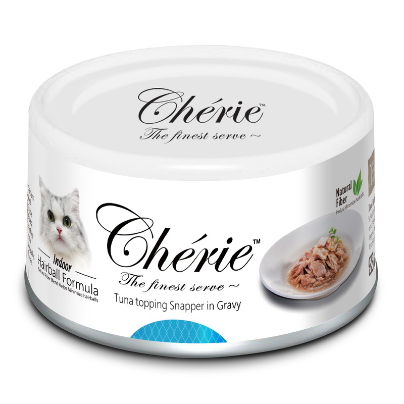 Cherie Cat Indoor Hairball Formula Tuna Topping - Snapper in Gravy 80g