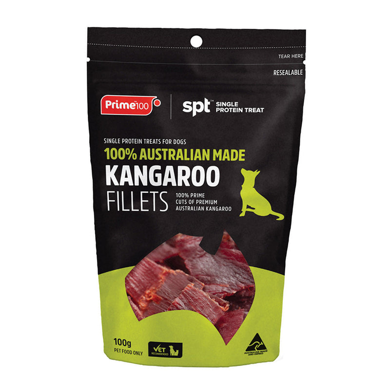 Prime100 Dog Single Protein Treat - Kangaroo Fillets 100g
