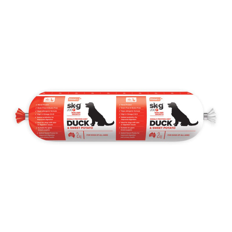 *CHILLED* Prime100 Dog Sk-G200F - Duck & Sweet Potato Cooked Roll 2kg