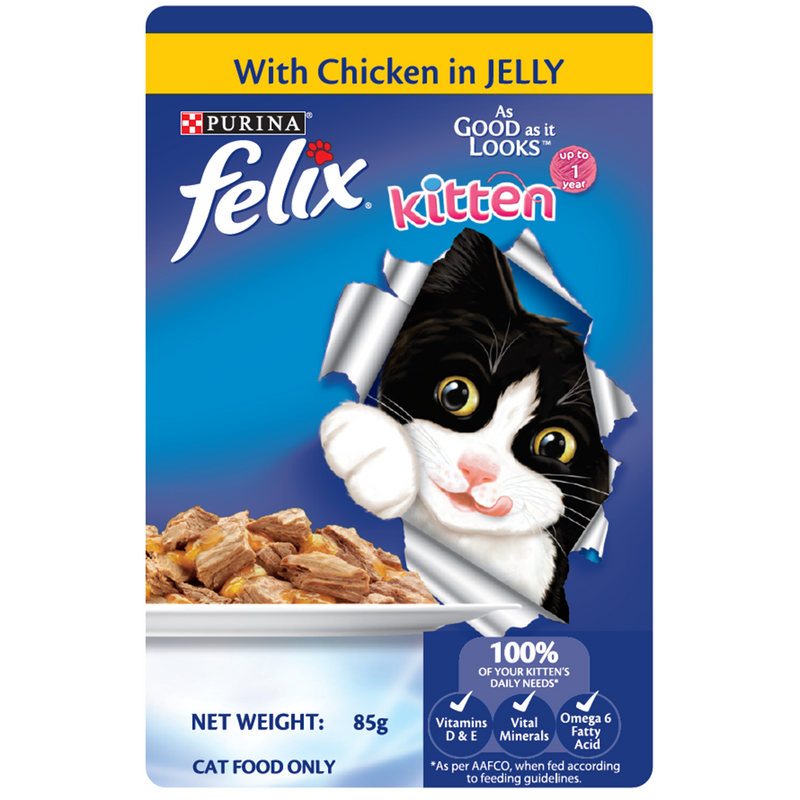 Purina Cat Felix Kitten Chicken in Jelly 85g