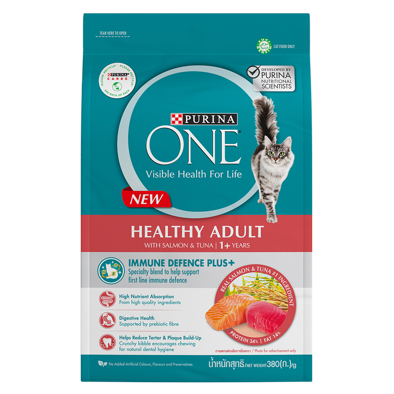 Purina One Cat Healthy Adult Salmon & Tuna 380g