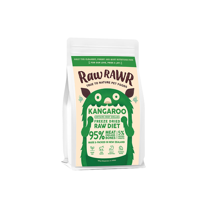 Raw Rawr Freeze-Dried Raw Balanced Diet Kangaroo & Beef 100g (Rehydrates to 400g)