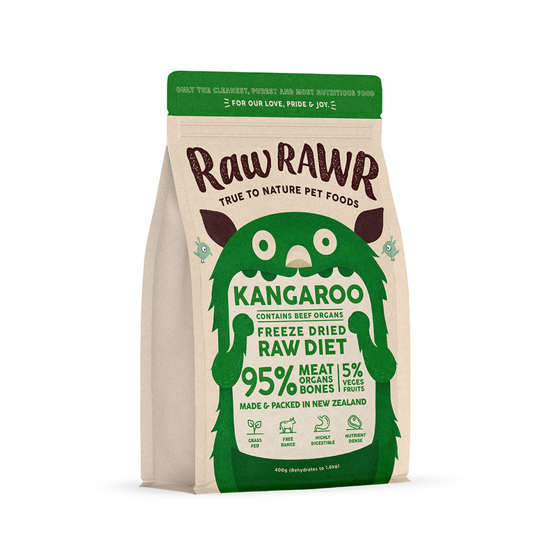 Raw Rawr Freeze-Dried Raw Balanced Diet Kangaroo & Beef 400g (Rehydrates to 1.6kg)