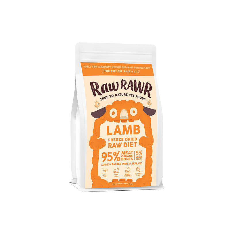 Raw Rawr Freeze-Dried Raw Balanced Diet Lamb 100g (Rehydrates to 400g)