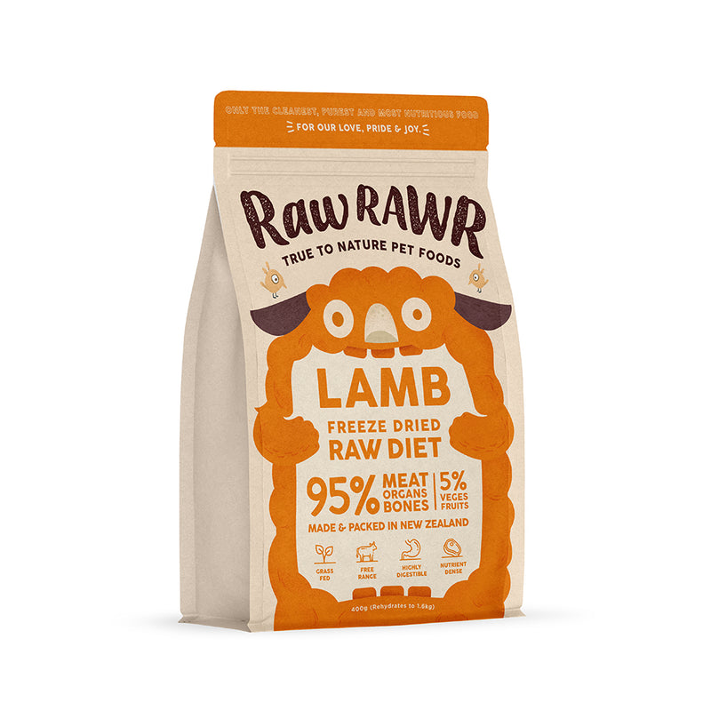 Raw Rawr Freeze-Dried Raw Balanced Diet Lamb 400g (Rehydrates to 1.6kg)