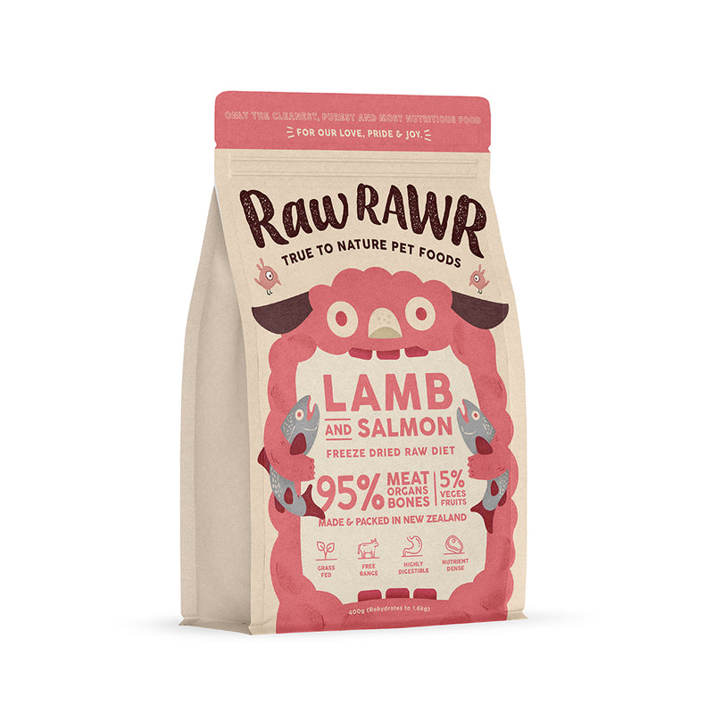 Raw Rawr Freeze-Dried Raw Balanced Diet Salmon & Lamb 400g (Rehydrates to 1.6kg)