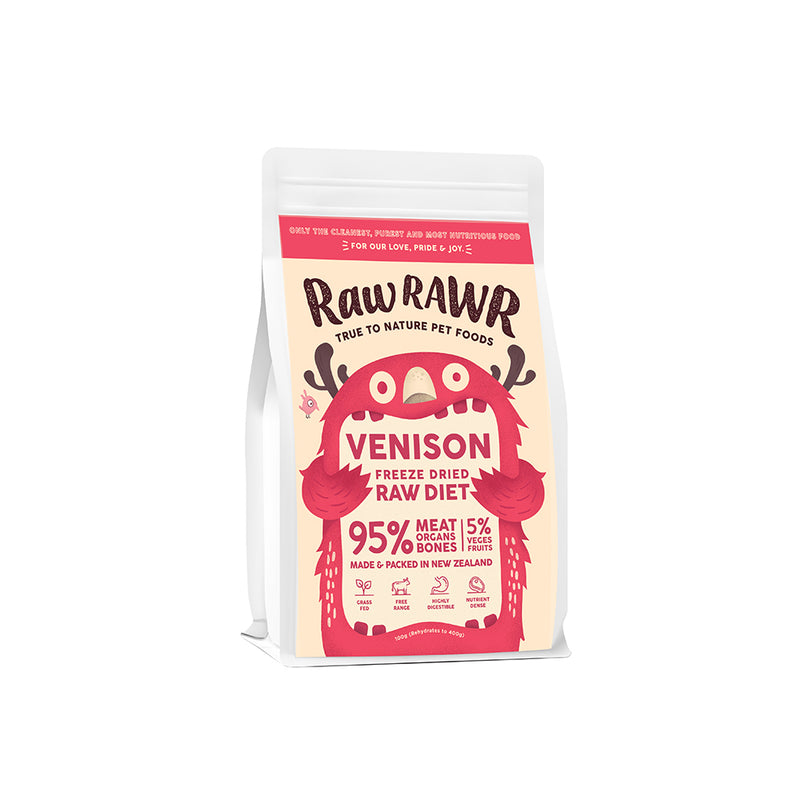 Raw Rawr Freeze-Dried Raw Balanced Diet Venison 100g (Rehydrates to 400g)