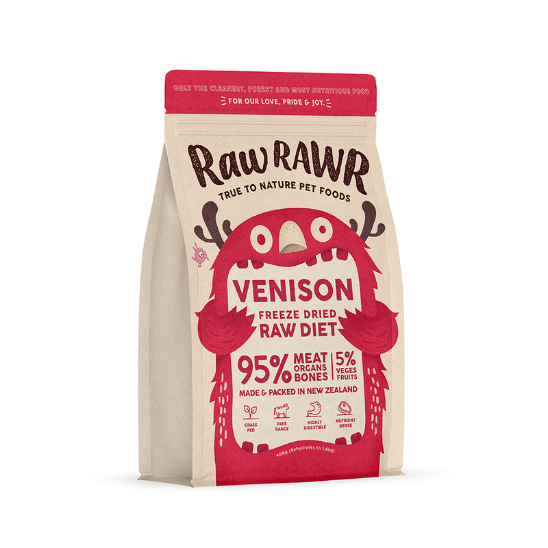 Raw Rawr Freeze-Dried Raw Balanced Diet Venison 400g (Rehydrates to 1.6kg)